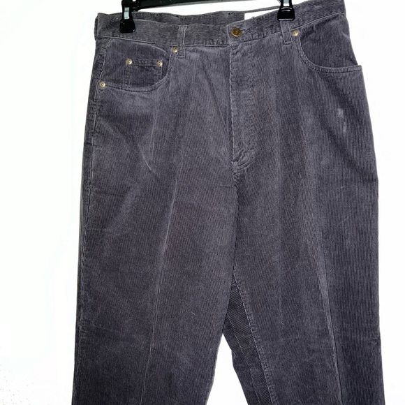 NWT Eddie Bauer Black Corduroy High Waisted Baggy Pants - Picture 1 of 10